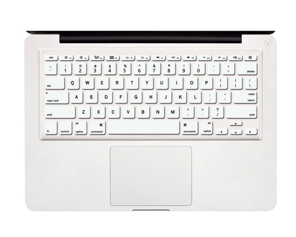 English (US) Keyboard Cover Silicone Protector Compatible for MacBook Air 11 inch model A1370 A1465, Gradient Color: White