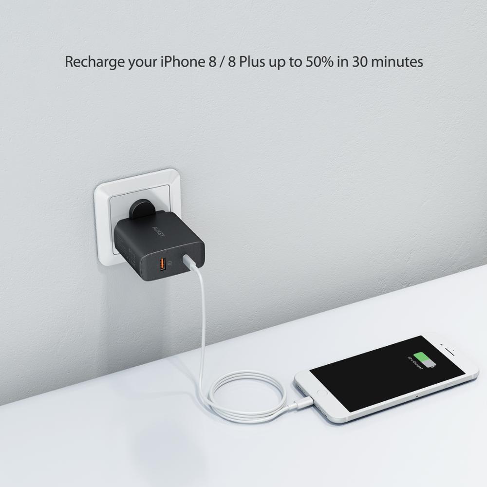 Aukey Uk Plug PA-Y11 Quick Charge 48W 3.0 Mobiele Telefoon Oplader Snel Opladen Usb Lader Voor Telefoon Mobiele usb Adapter