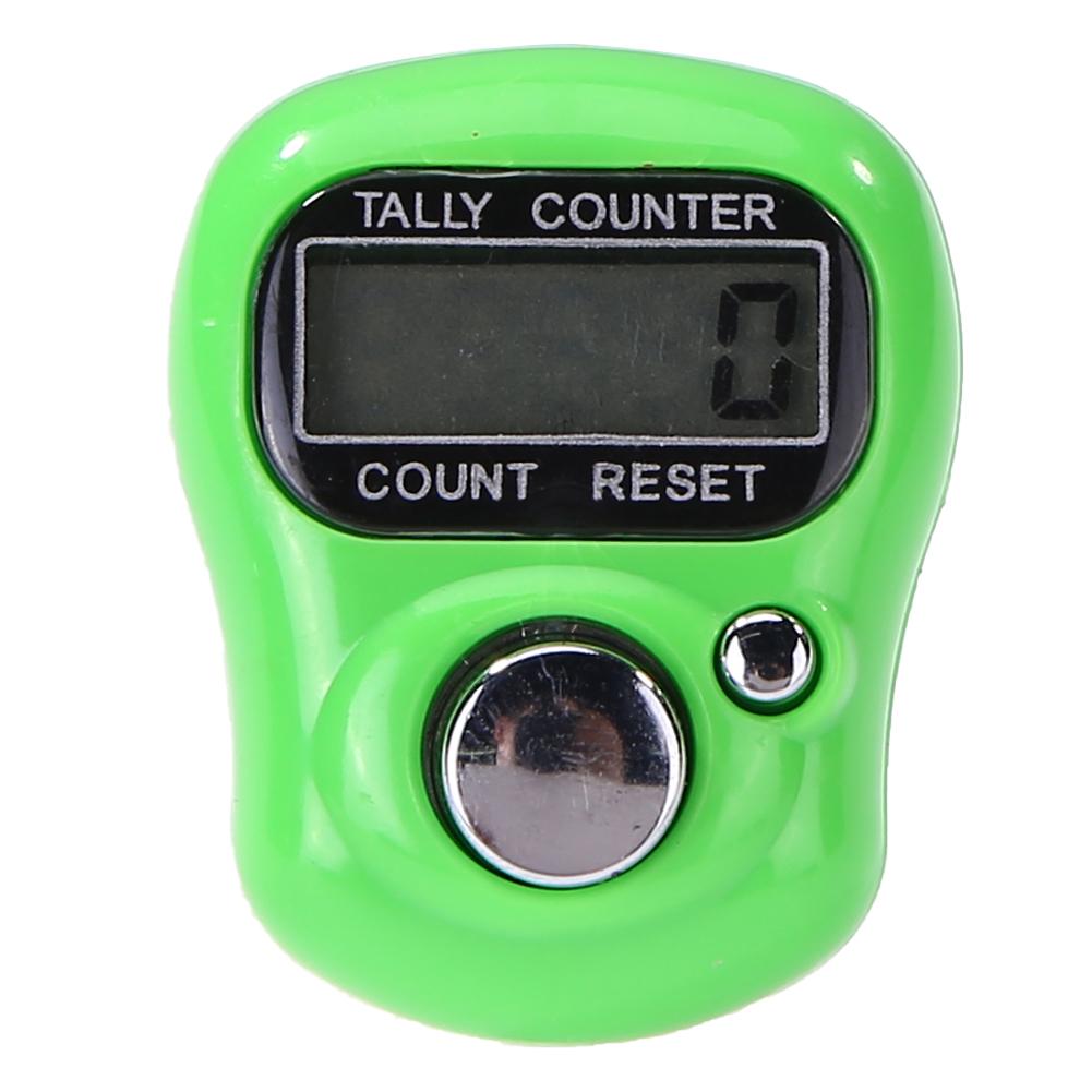 Mini contador portátil Stitch dedo marcador fila precisión practicidad LCD contador Digital electrónico AG3 Botón de batería: green