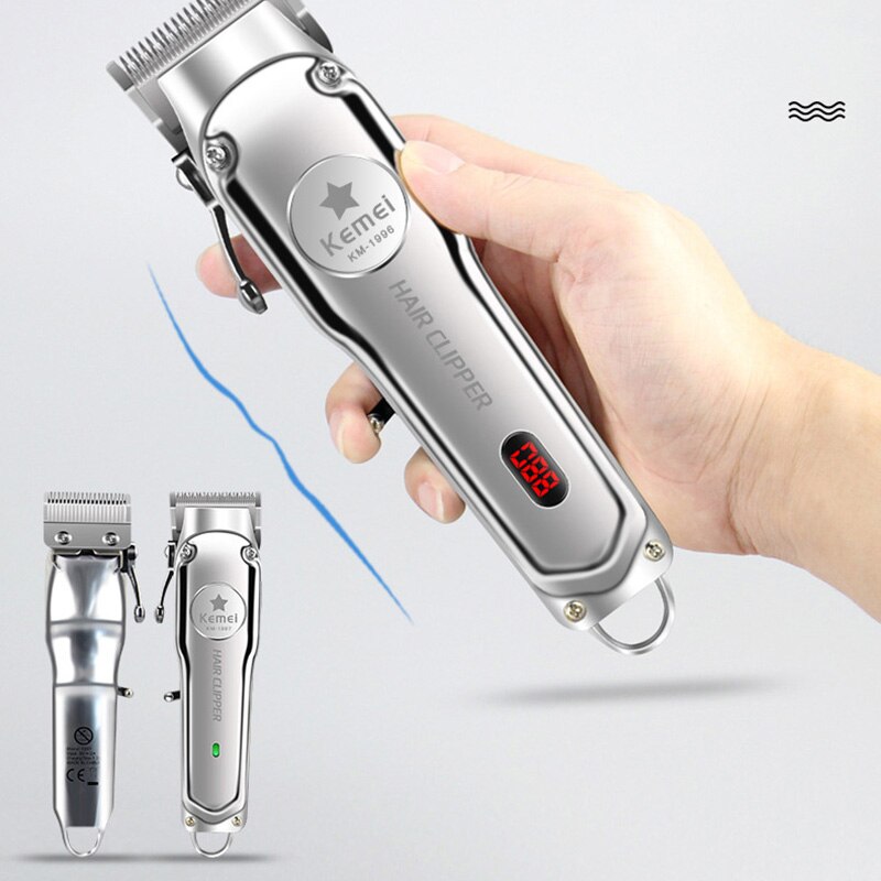 Kemei All-metal Hair Clipper Electric Cordless Hair Trimmer for Men Hair Cutter Hair Cutting Machine Barber KM-1996