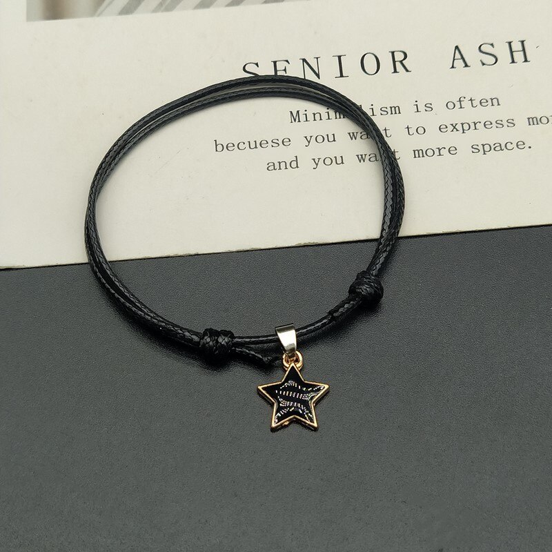 2 teile/verlieren Glück Seil Armbinde Schwarz Weiß Sterne Paar Armbinde Für Freund Hochzeit Party Hand Schmuck