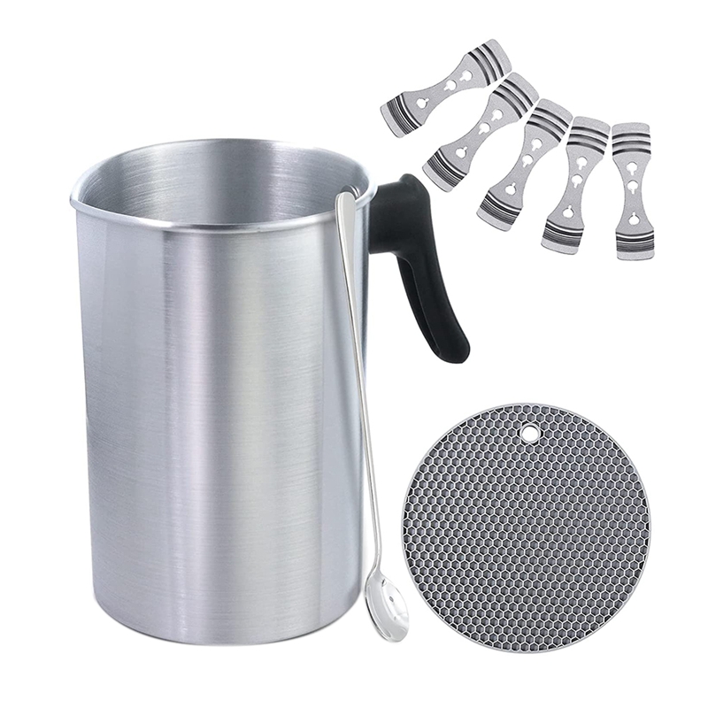 Candle Making Wax Melted Pot 3L Pouring Pot Double Boiler for Soy Candle Making, Heat-Resisting Handle: Default Title