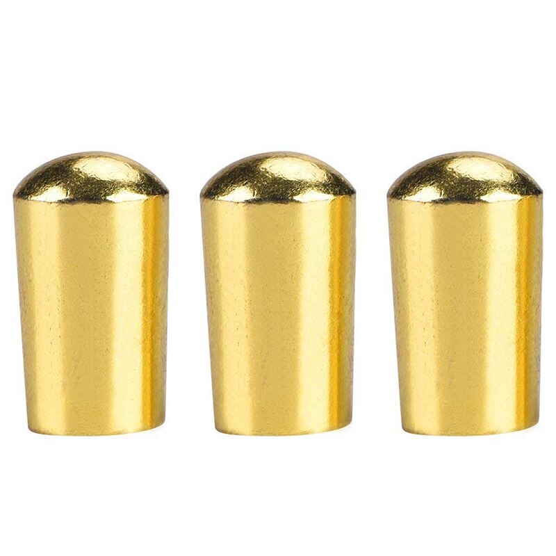 Voor Lp Epi Elektrische Gitaar 3Pcs Gitaar Switch Tip 3 Manier Schakelaar Knop Tip Cap Koper Voor Lp epi Elektrische Gitaar: Gold