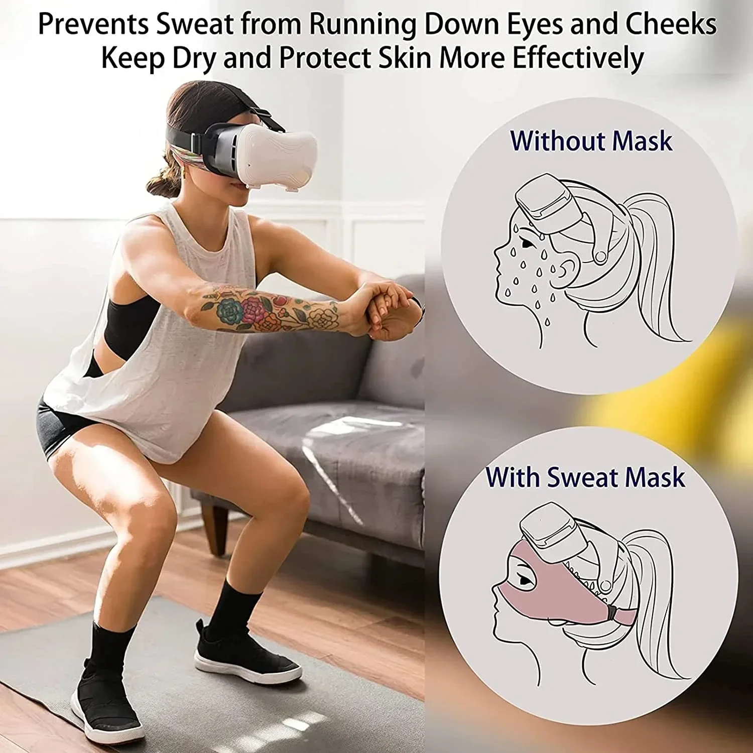 Vikefon-silmämaski meta oculus quest 2: lle hikinauha vr-lasien suojus hengittävä virtuaalitodellisuuslaite quest 2: n lisävarusteet