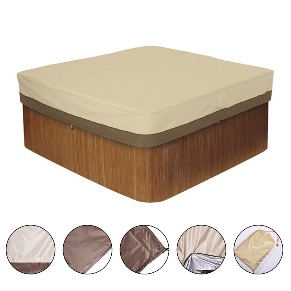 Cubierta antipolvo para bañera, cubierta cuadrada para bañera de SPA, patio exterior, impermeable, para uso diario