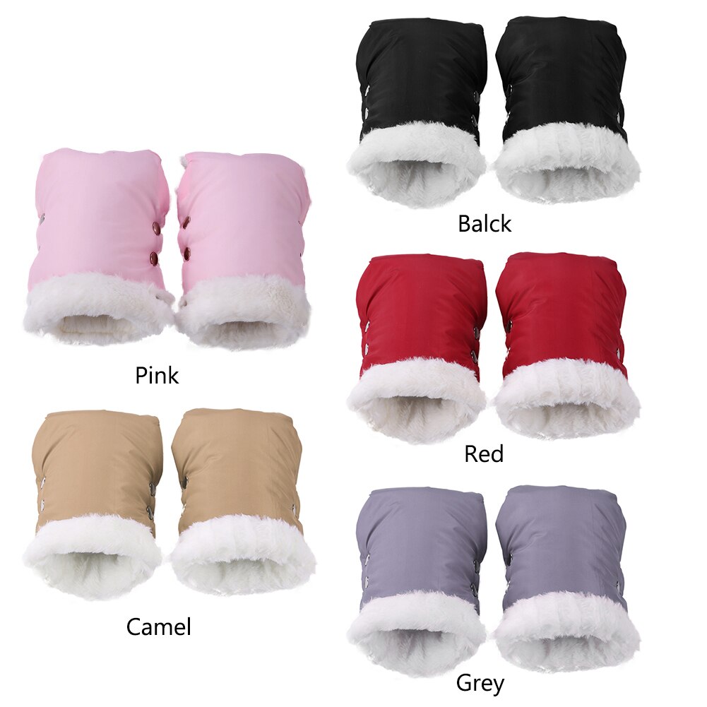Guantes de invierno para cochecito de bebé, manoplas de mano impermeables, de forro polar, para cochecito de bebé, 1 par