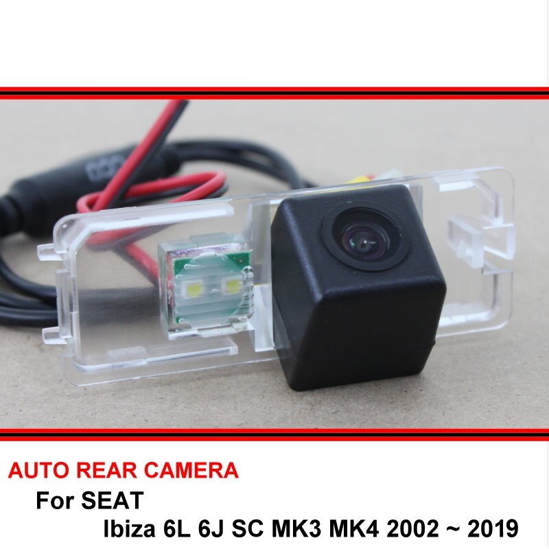 Cámara de visión trasera para coche, para SEAT Ibiza 6L 6J SC MK3 MK4 2002 ~ , SONY HD CCD, visión nocturna, marcha atrás