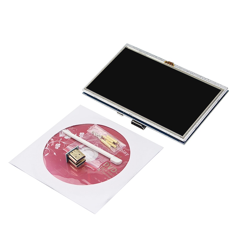 5 tommer raspberry  pi 4 model b touchscreen tft lcd display modul + akrylholder kompatibel til raspberry  pi 4 model b /3b+/3b