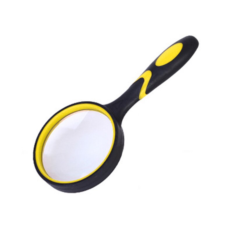 50/65/75/100mm Magnifying Glass Portable Handheld Magnifier for Jewelry Newspaper Book Reading Eye Glass: 100mm yellow-black