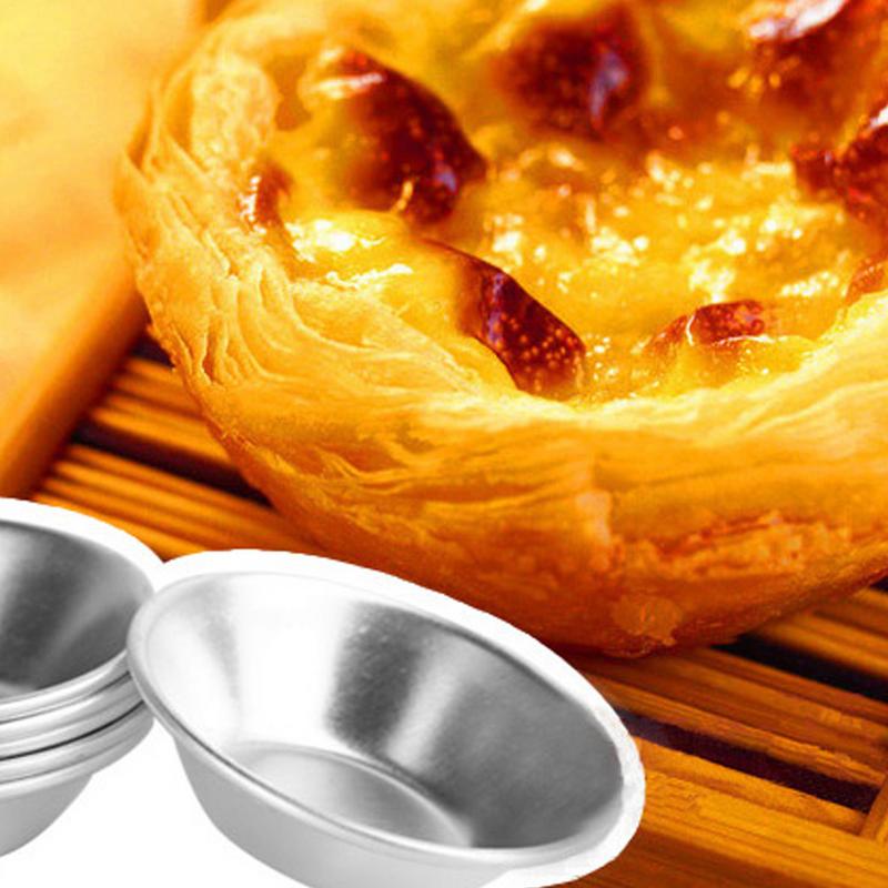 10pcs Egg Tart Mold Cake Aluminium Alloy Tart Mould Baking Tool