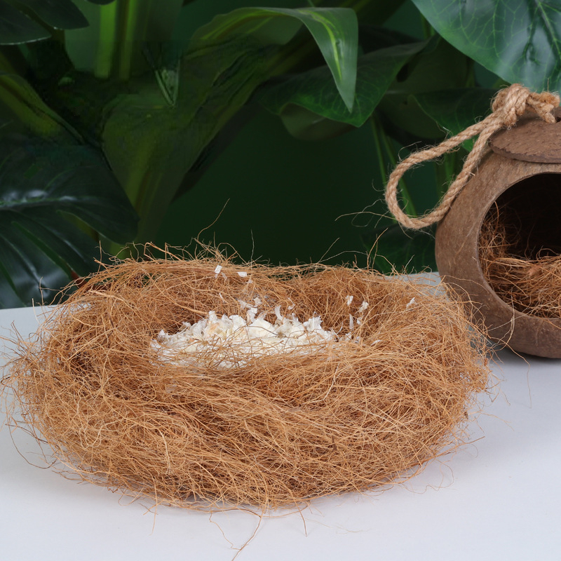 1 Pack Kokosvezel Vogelhuis Natuurlijk Nestmateriaal voor Vogels Duiven Kanaries Vinken Parkieten Parkieten Vogelkooi Decoratie