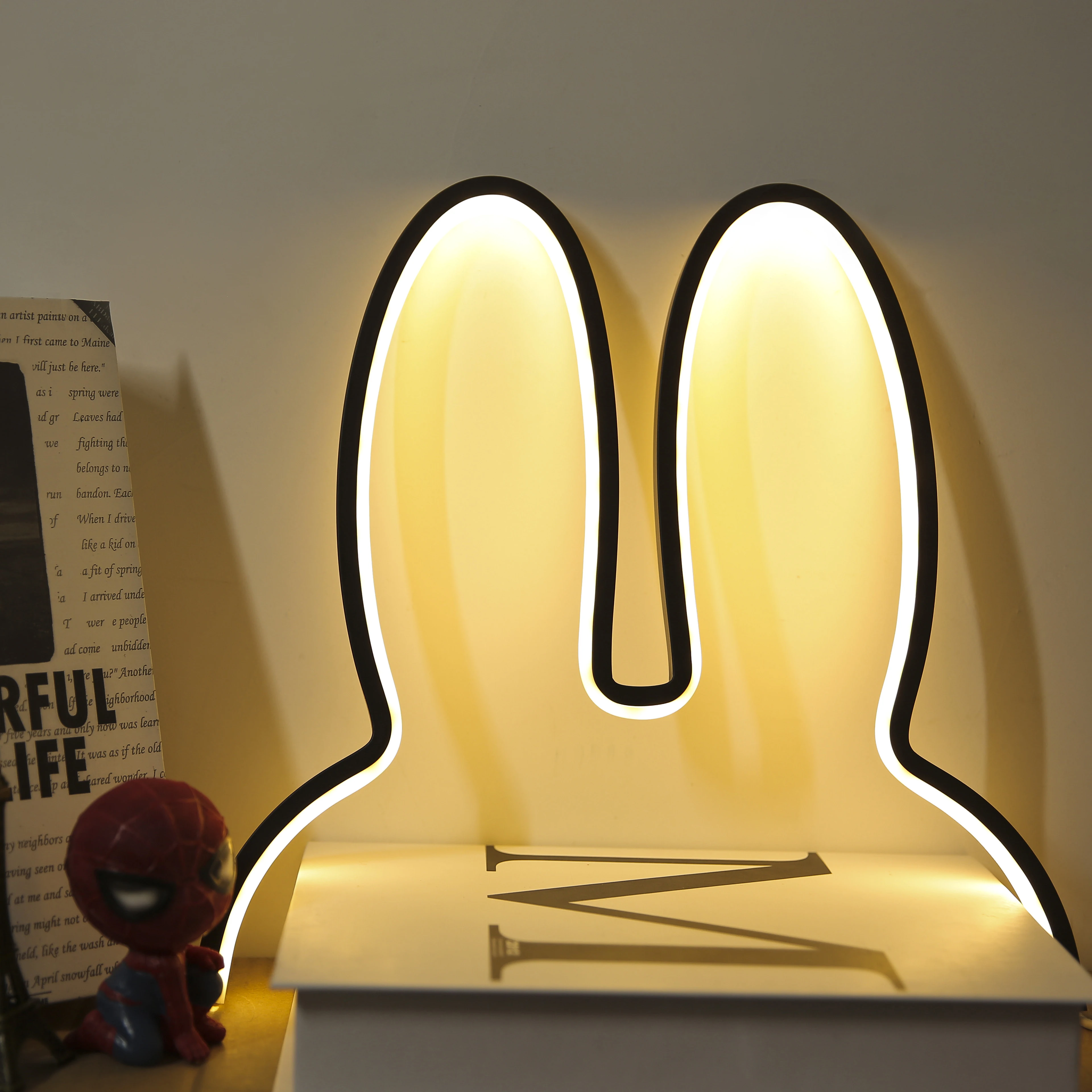 Kanin natlamper usb-drevet led-lampe sød dyr led natlampe børn baby ved siden af bordlampe soveværelse natlampe