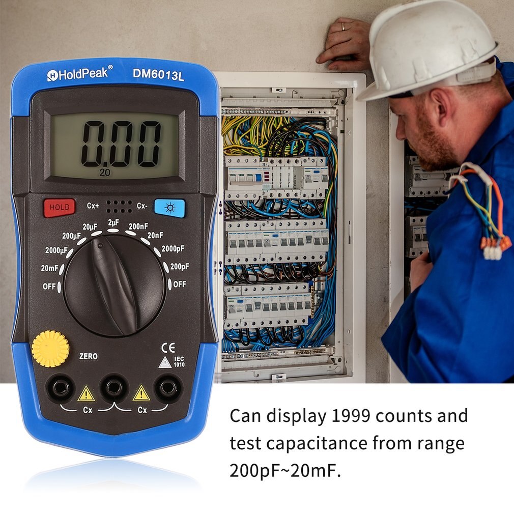 Dm6013l multimètres condensateur mètre portable numérique capacimetro capacité testeur électronique outil de diagnostic + rétroéclairage lcd