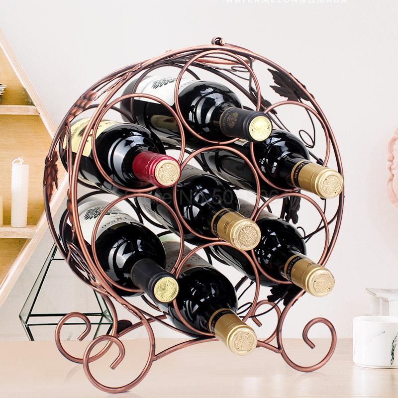 Wrought iron decoration wine rack wine cabinet household wine bottle rack red wine bottle display stand