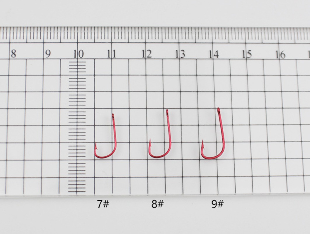 50pcs 1#-9# Fishing Hook Series Barbed Fishhook High Carbon Steel Red Gold Fishhooks Bent Baitholder Ringed Carp Hook Tackle