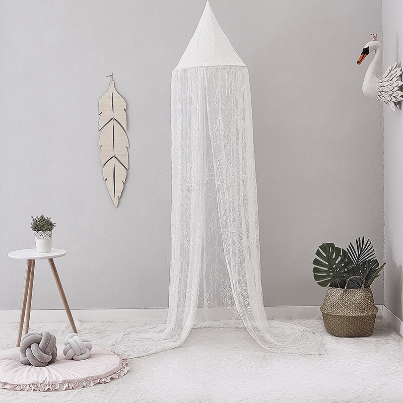 Moustiquaire en dentelle dôme pour enfants | Moustiquaire, style nordique, , pour enfants, abri princesse pour bébés, Valance, lit rond, auvent, décoration de tente