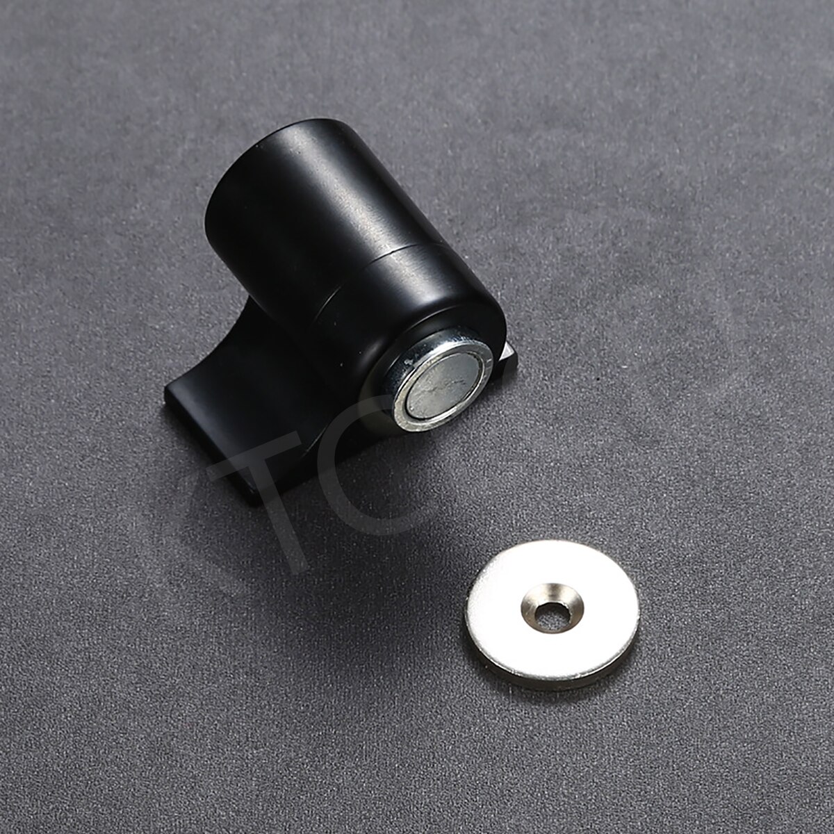 Stainless Steel Neodymium Magnet Door Stop Strong Magnetic Floor Suction Mini Door Stop Furniture Hardware: Black