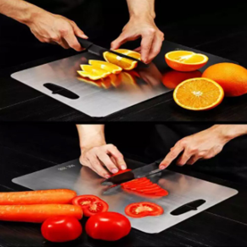 Stainless Steel Chopping Block Easy Clean Heavy Duty Cutting Board Fruit Vegetable Meat Chopping Board Practical Kitchen Tool
