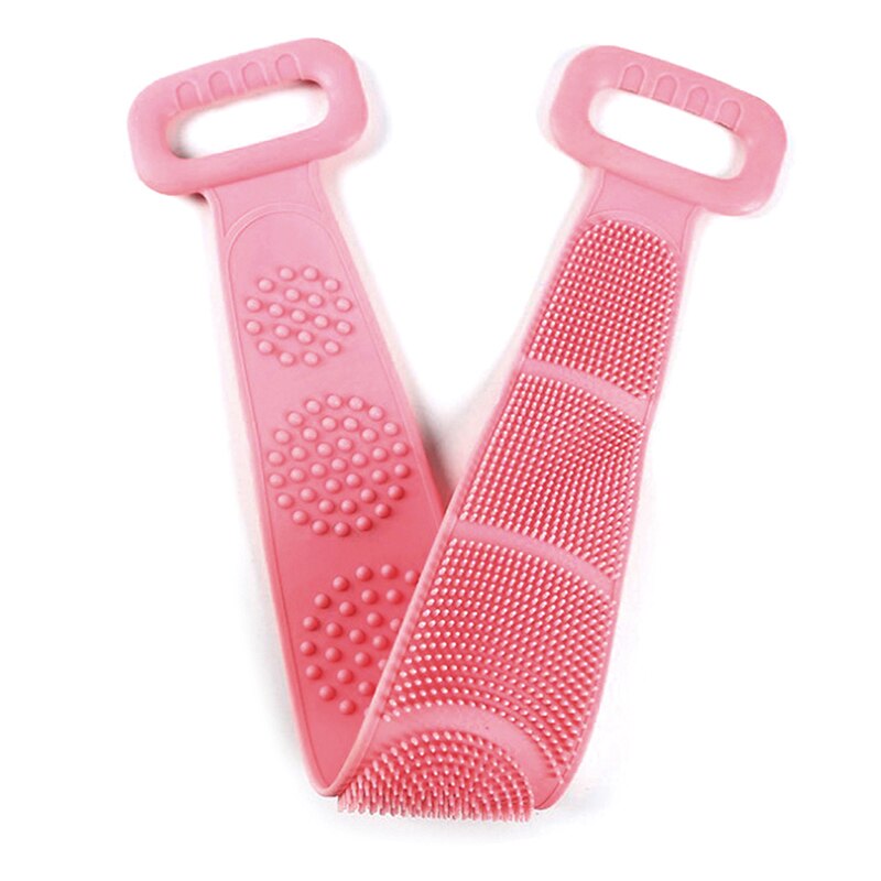 Bath Shower Bath Belt Exfoliating Back Brush Belt Wash Clean Bath Scrub Belt Towel In Stock Silicone Body Brush: pink 72cm