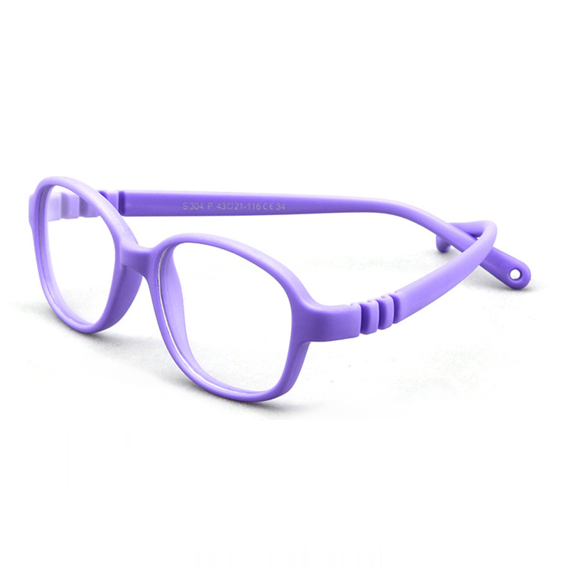 AIMISUV 2022 Oval TR90 Flexible Ultralight Silicone Glasses Frame Kids Round Optical Clear Eyeglasses Children UV400: C6Purple