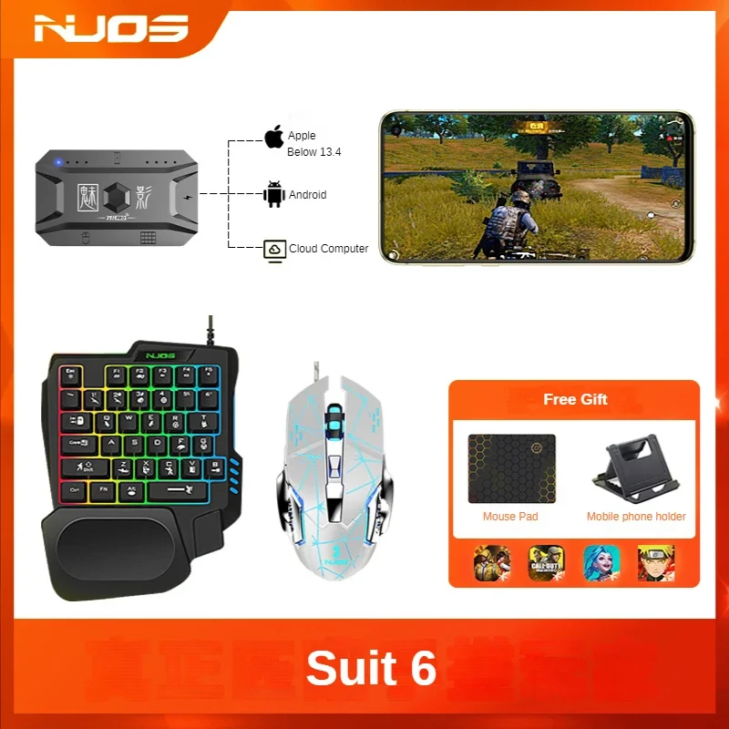 M1 Pro Mobile Game Controller 4-in-1-Maus-Tastatur-Adapter-Konverter BT V5.0 Programmierbarer Adapter, unterstützt IOS Android-System: green