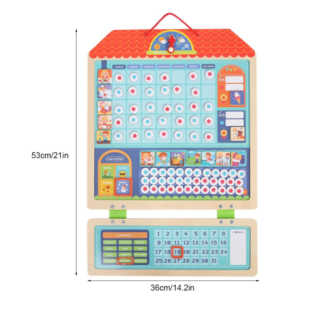 Magnetic Kids Schedule Target Board Reward Activity Responsibility Chart Calendar Educational Toys for Children Target Board