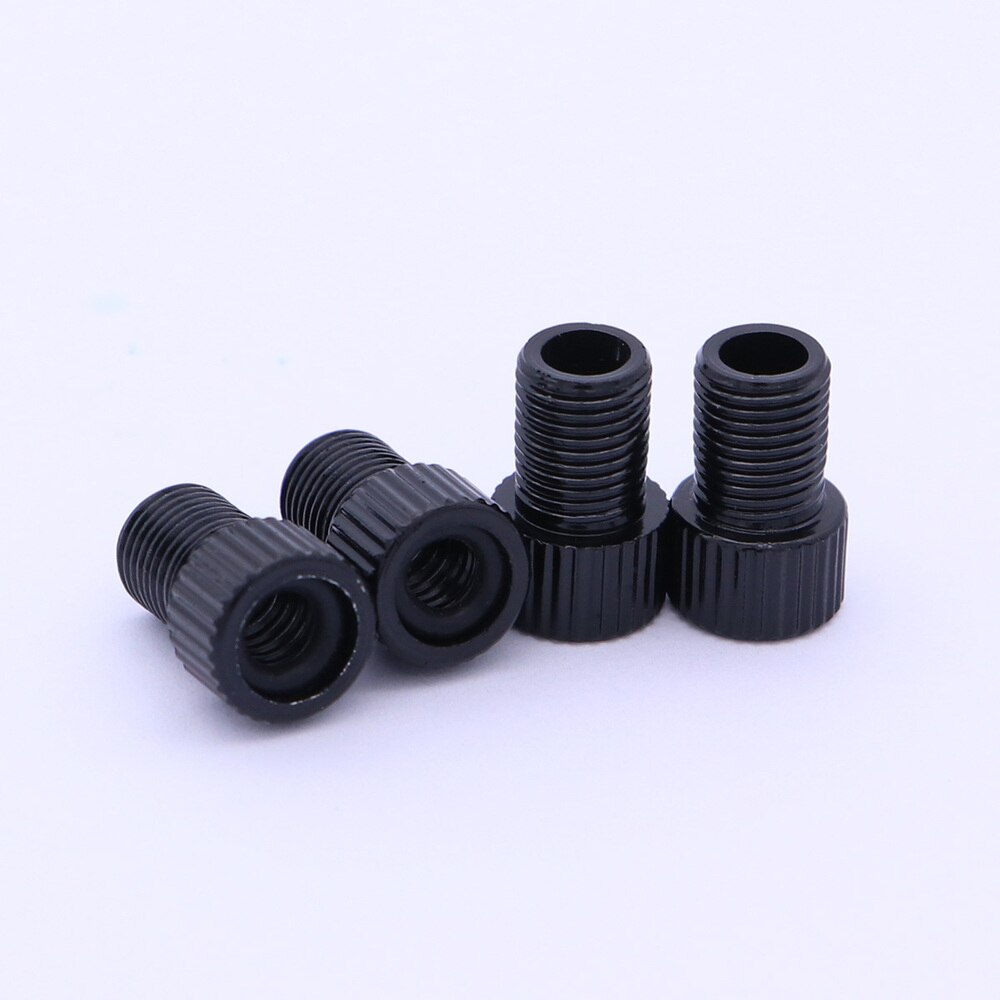 Set of 4 Bicycle Aluminum Presta to Schrader Valve Adapters Converters Mountain Bike Road Bike Air Compressor Repair Tools