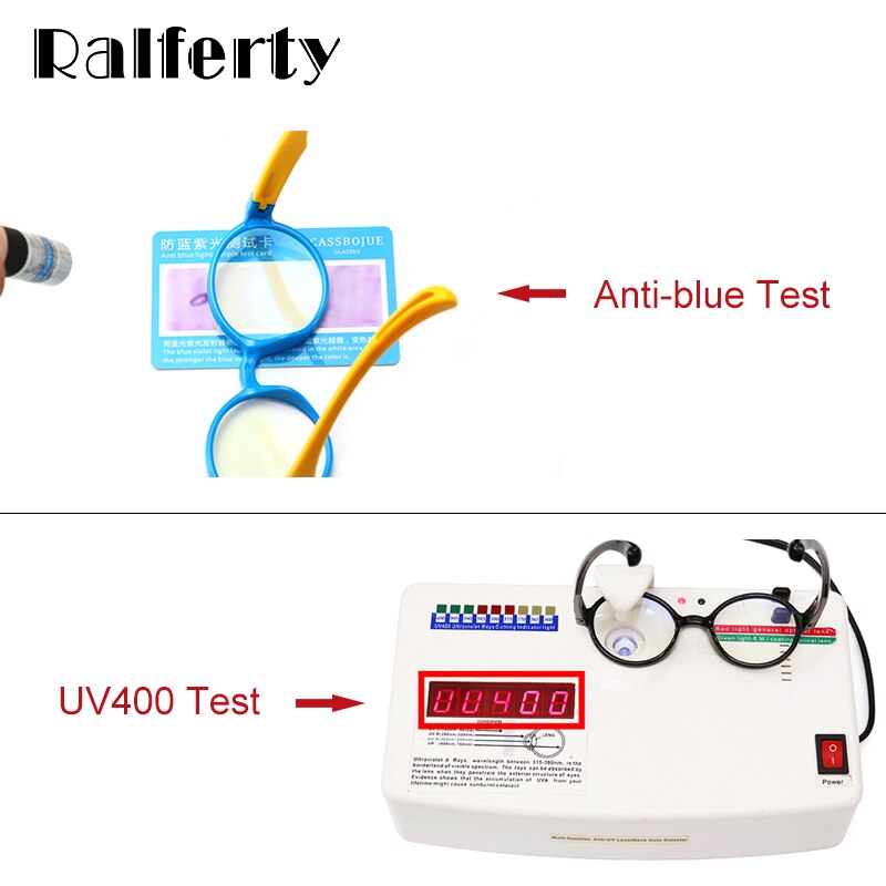 Ralferty Anti-Blauw Blokkeren Bril Kids Computer Brilmontuur Retro Ronde TR90 Kind Brilmonturen Vintage Eyewear A012