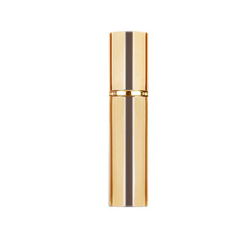 Gratis logo op maat, 10 ml lege draagbare glazen parfumflesjes met aluminium omhulsel, navulbare cosmetische etui.: 50 stuks helder goud