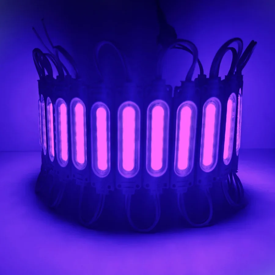 12V Multicolour RGB Highlight with Lens Led Module Waterproof IP65 Foldable COB Light Strip Backlight Shop Banner Car Decoration: PURPLE