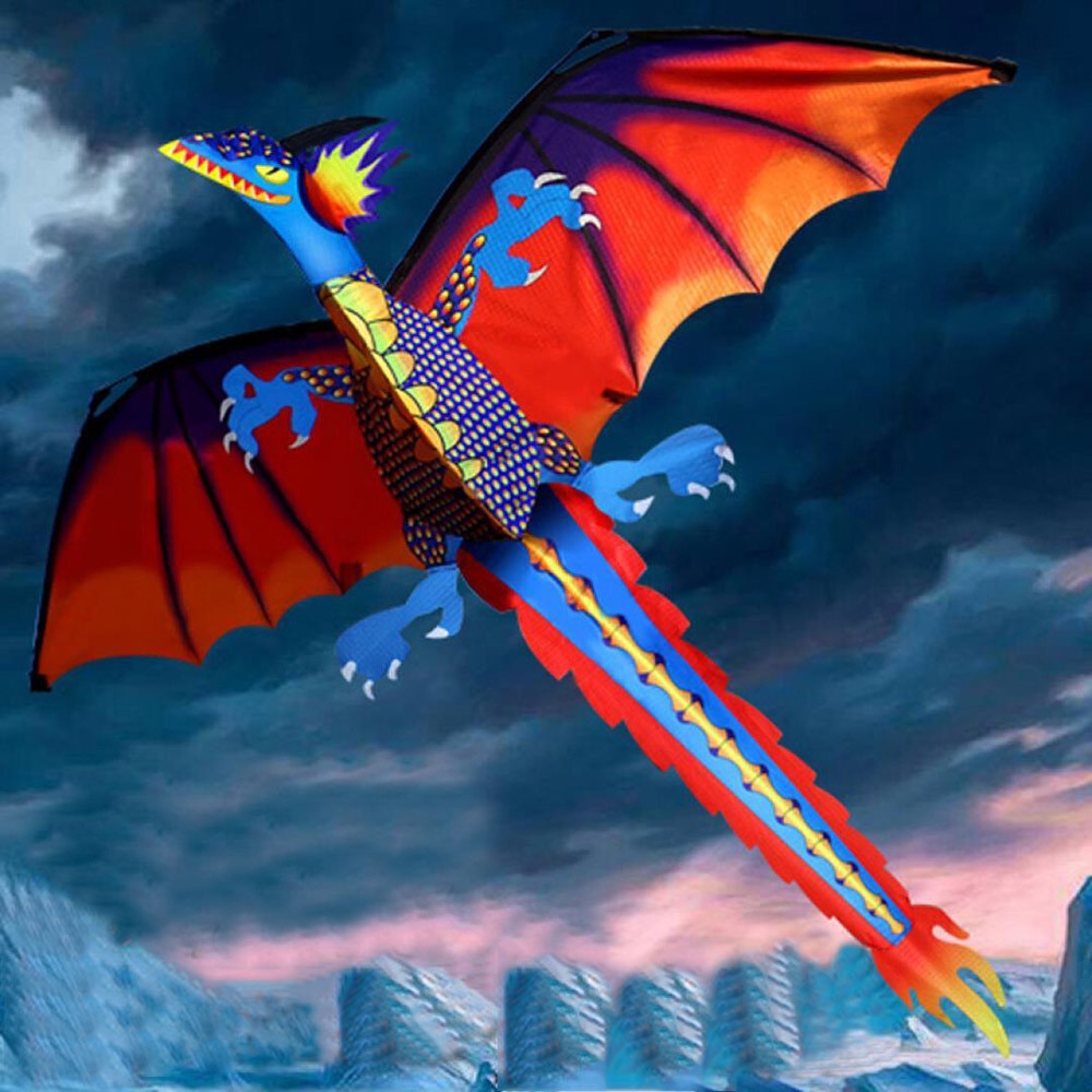 3D Dragon Kite Kids Speelgoed Fun Outdoor Vliegende Activiteit Game Kinderen Vliegers Met Staart Kitesurf Fun Kids Speelgoed Voor Kinderen
