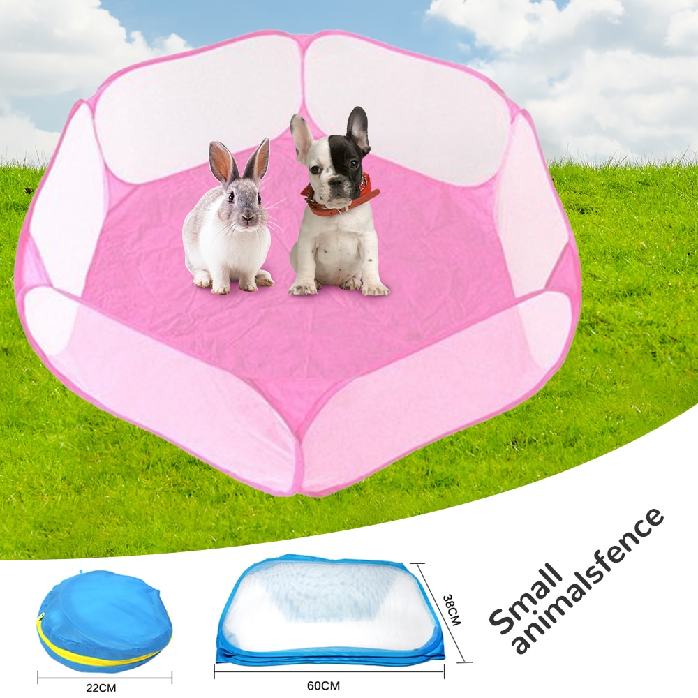 Portable Small Pet Cage Transparent Hedgehog Cage Tent Pet Playpen Folding Yard Fence For Dog Hamster Rabbit Guinea Pig