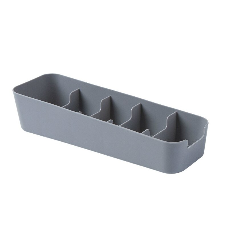 Organizador de almacenamiento de ropa interior, cajones de escritorio, cosméticos, cajas de maquillaje, organizadores de armario, cajas para sujetadores, calzoncillos, calcetines, corbatas, bufandas: 5 grids Grey