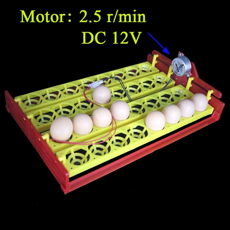 32 jaja skręcać taca inkubator automatyczny taca na jajka 110v / 220v / 12v kurczak kaczka jajka taca 28X43 cm 8 otworów: 12V DC motor