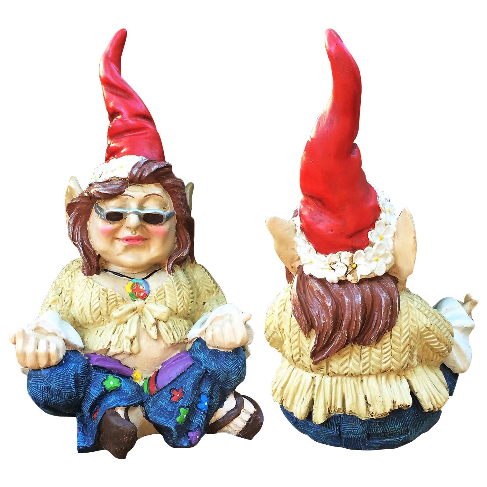 Garden Gnome Couple Statue – Hand-painted Gnome Garden Statues Weather-resistant Garden Decoration Outdoor Jardin: C