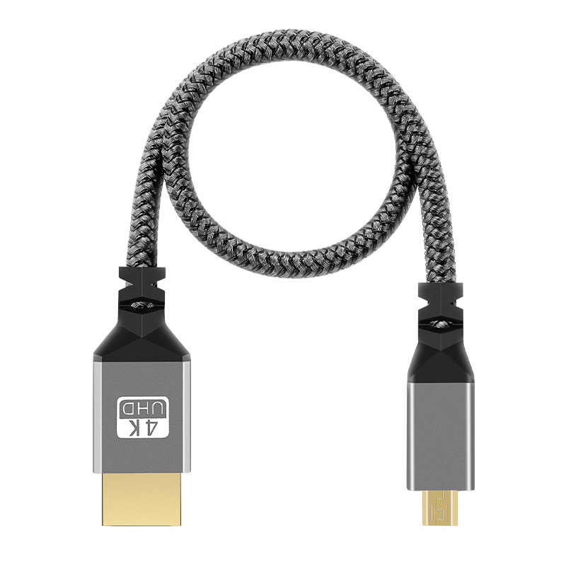 1M 2M 3M 5M 10M 4K 60HZ Micro HDMI a HDMI Cable Flexible de extensión en espiral Cable de enchufe macho a macho Compatible con HDMI para computadora