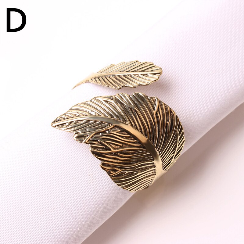 Anneau de serviette en plume créative, 1 pièce, porte-boucle, pour fête de mariage, maison, hôtel, décoration de Table: D