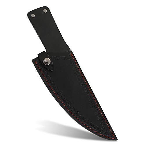 XYJ 8 Inch Leather Chef&#39;s Knife Sheath with Belt Loop Knife Case for Kitchen Knife Blade Guard Protector Black Chef Knives Cover