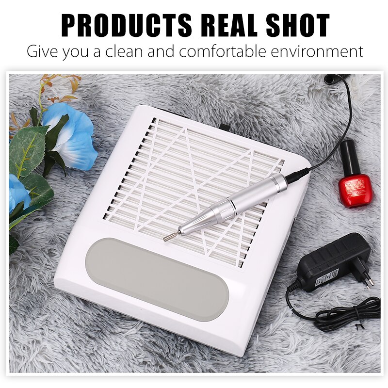 120W odkurzacz robić paznokci wentylator robić manicure pedicure pochłaniacz kurzu z wymiennym filtrem robić usuwania kurzu robić salonu