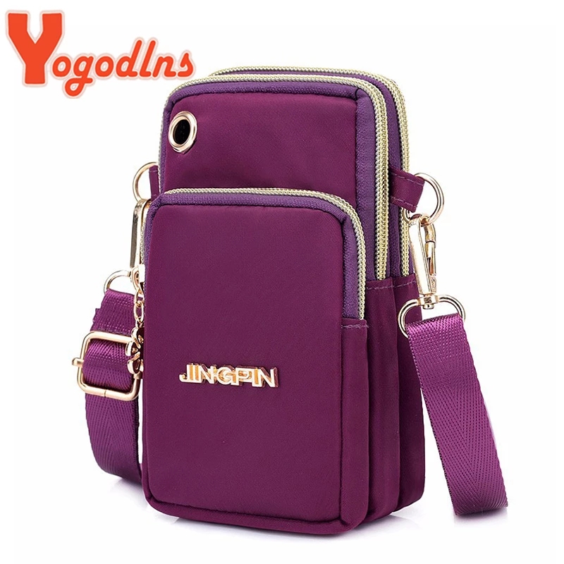 Yogodlns Waterproof Nylon Women Crossbody Phone Shoulder Bag Small Pouch Case Belt Casual Purse Wallet