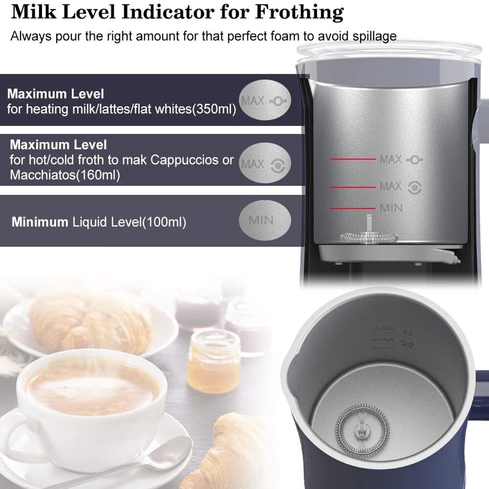 Multifunction Classic Milk Frother Electric Steamer for Making Latte Cappuccino Automatic Warmer Coffee Foamer Heater Cold