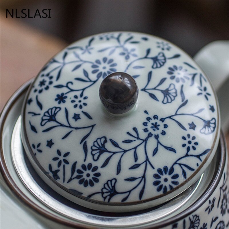 Juego de té de porcelana china tradicional, tetera artesanal de cerámica exquisita, azul y blanco, para el hogar