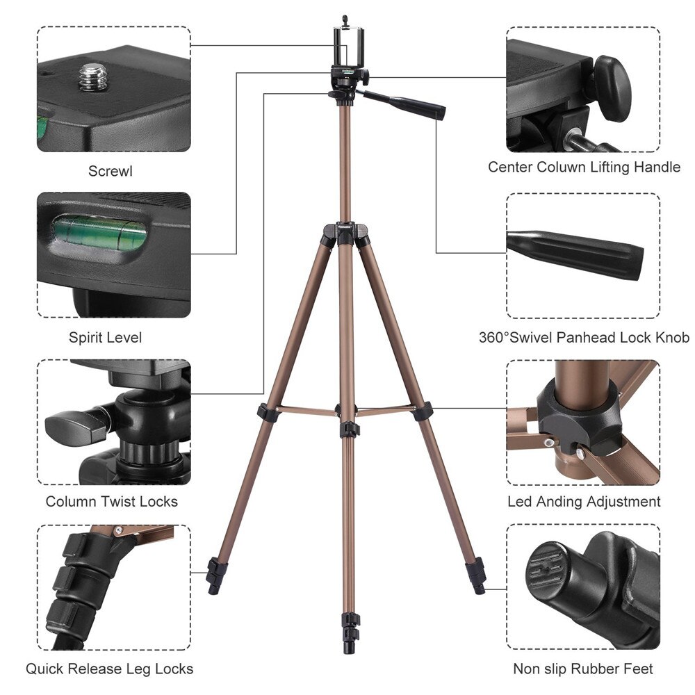 Universal Portable Tripod Adjustable Stand For Canon Eos Rebel Eos 750d Kiss X8i T6s Eos 760d 8000d T7 2000d T7i 800d Kiss X9i