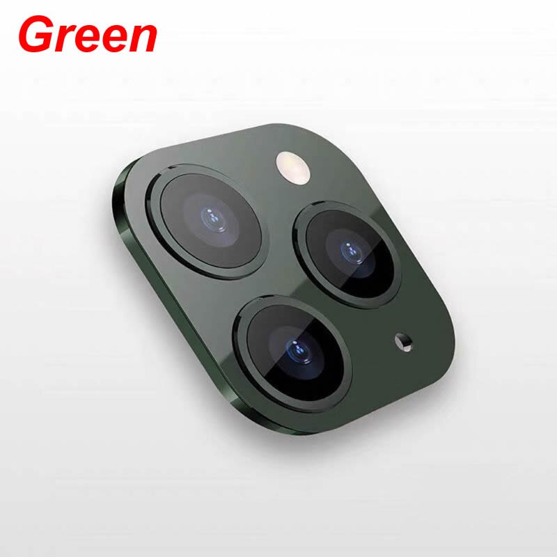 Kameraobjektivdæksel til iphone x xs / xs maks. ændring af sekunder til iphone 11 pro-linsemærkat modificeret kameradæksel: Grøn