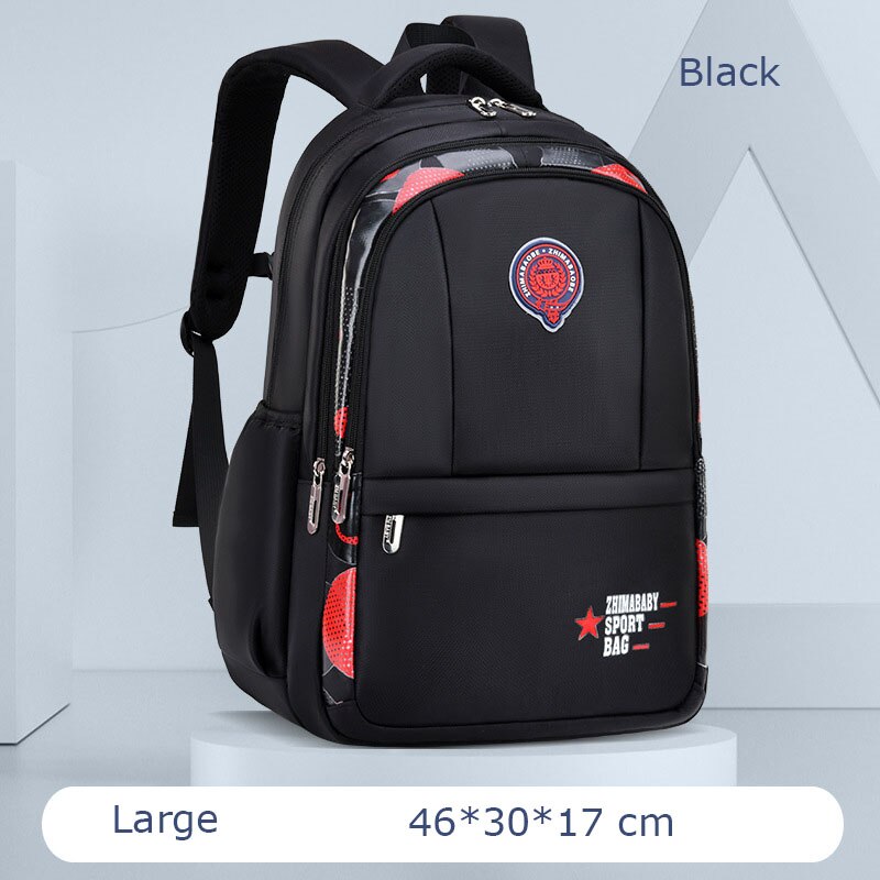 Kinderschultaschen, wasserdichte schulranzen, büchertaschen für freundlicher, Teenager, jungen und mädchen, große schulrucksäcke, mochila schultasche: Schwarz groß