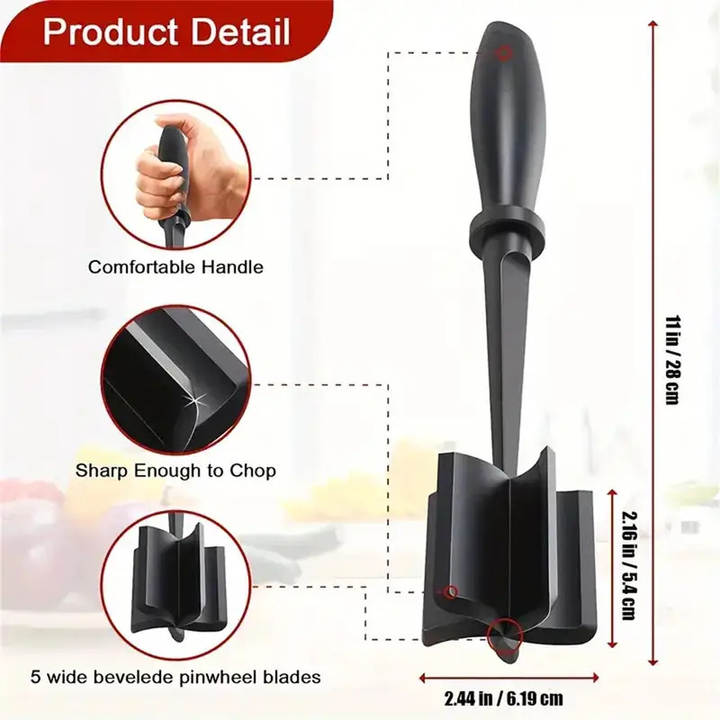 Meat Chopper, Meat Shredder, Heat Resistant Suitable For Hamburger Meat Ground Beef Smasher Kitchen Tools