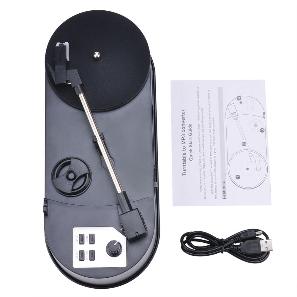 Convertidor de reproductor de tocadiscos a MP3, 33/45RPM, para guardar discos de música de vinilo a tarjeta TF/USB, altavoz incorporado, sin necesidad de PC