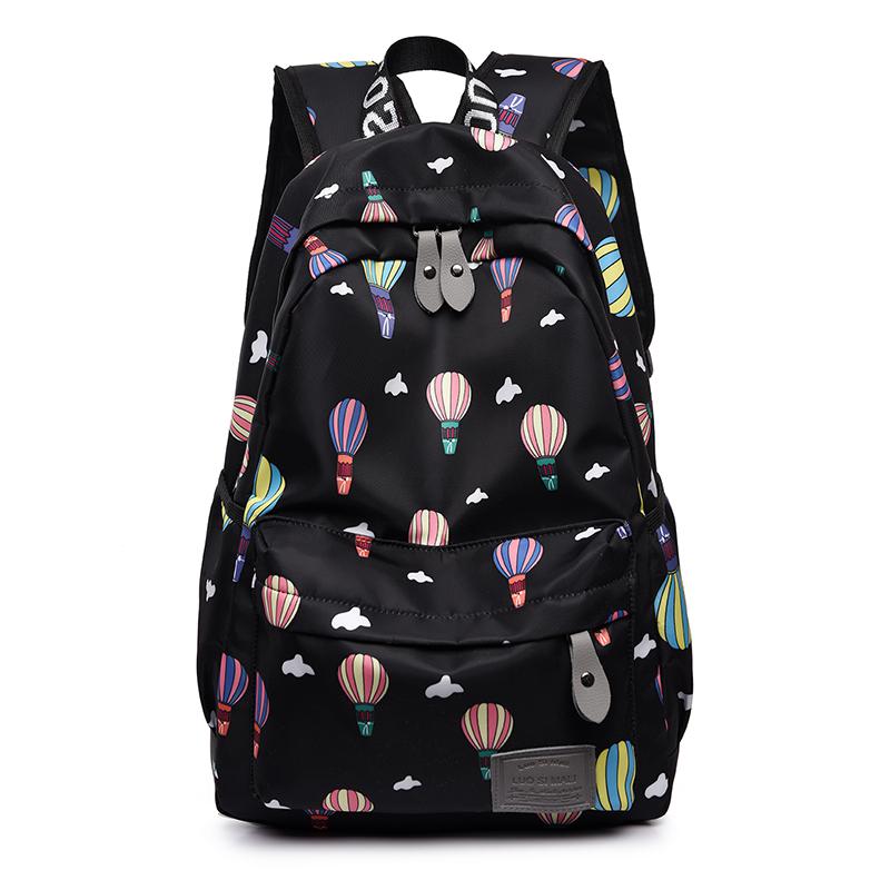 Mochila de para Mujer, mochila de nailon para ordenador portátil, mochila de viaje para Mujer, mochila impermeable, mochila para Mujer: Black