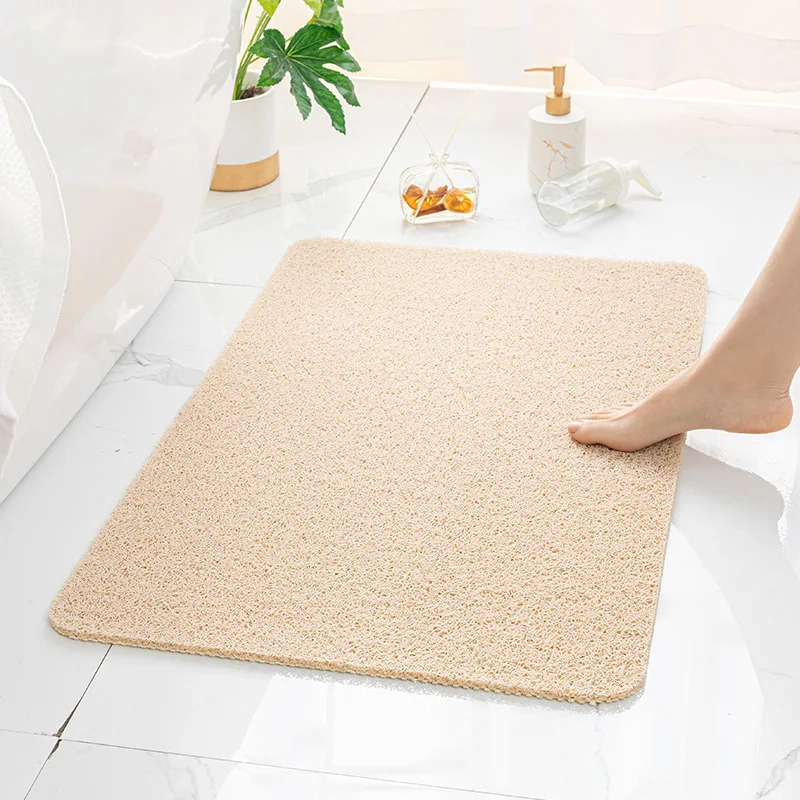 Bathroom Anti Slip Pad, Shower Room Foot Stepping Silk Ring Pad, Quick Drying, No Need To Wash, Bath Rug, Bathroom Carpet: Blue / 500MMx800MM