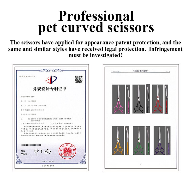 Fenice Professionele 6.5 Inch Pet Gebogen Schaar In Hond Schaar Grooming Knippen Scharen Makas Tijeras